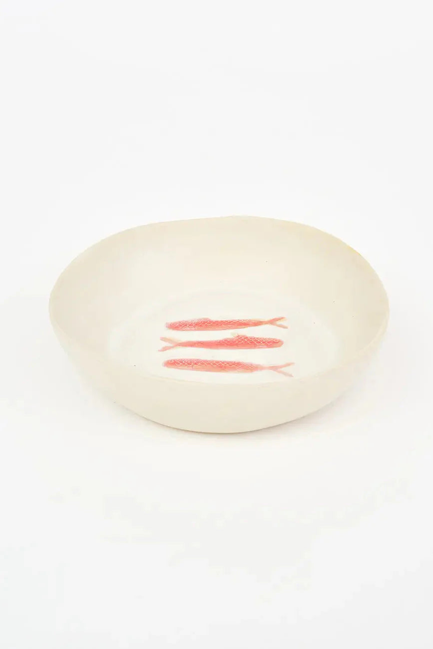 Keramik Low Bowl "Fisk" Ø22 cm