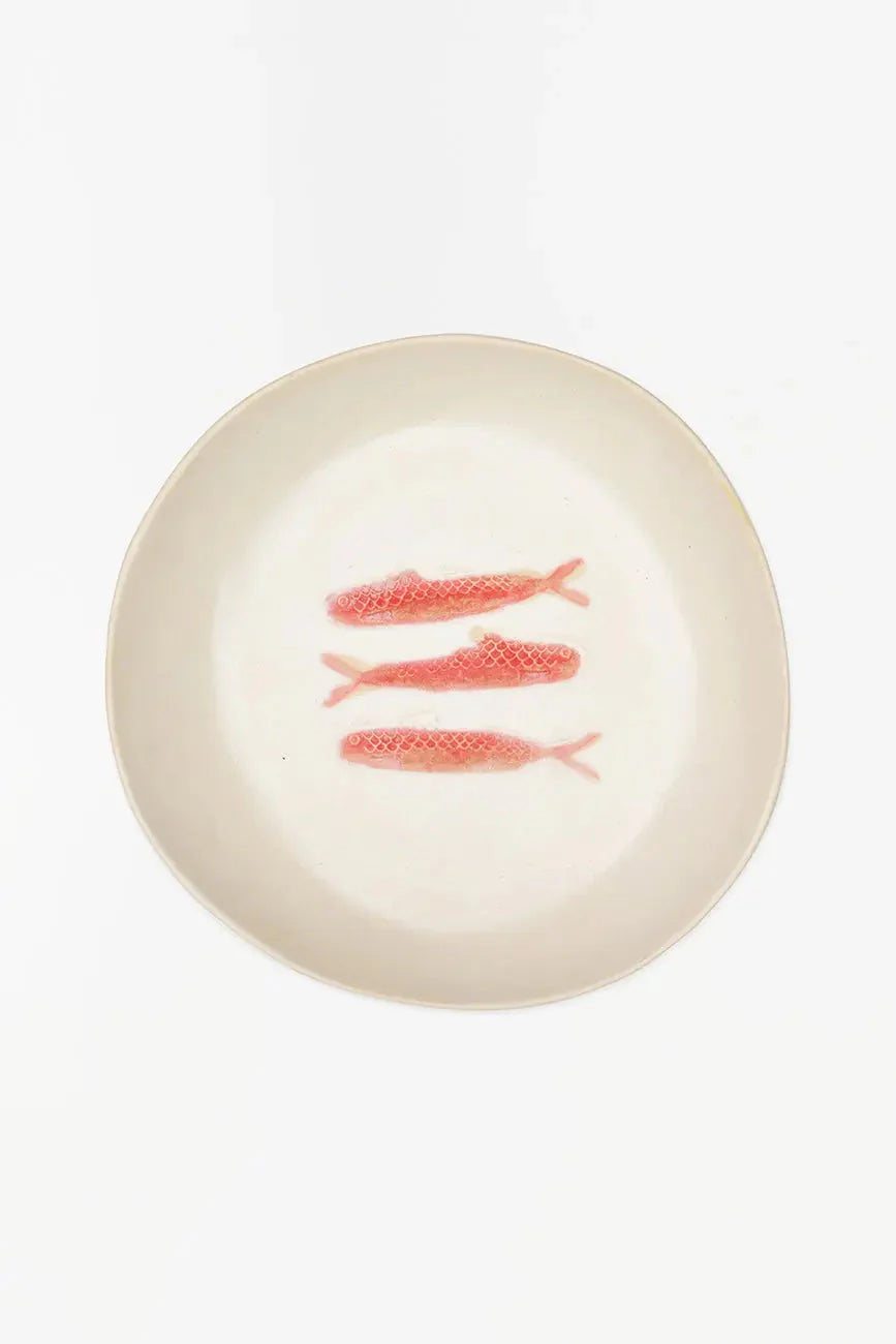 Keramik Low Bowl "Fisk" Ø22 cm