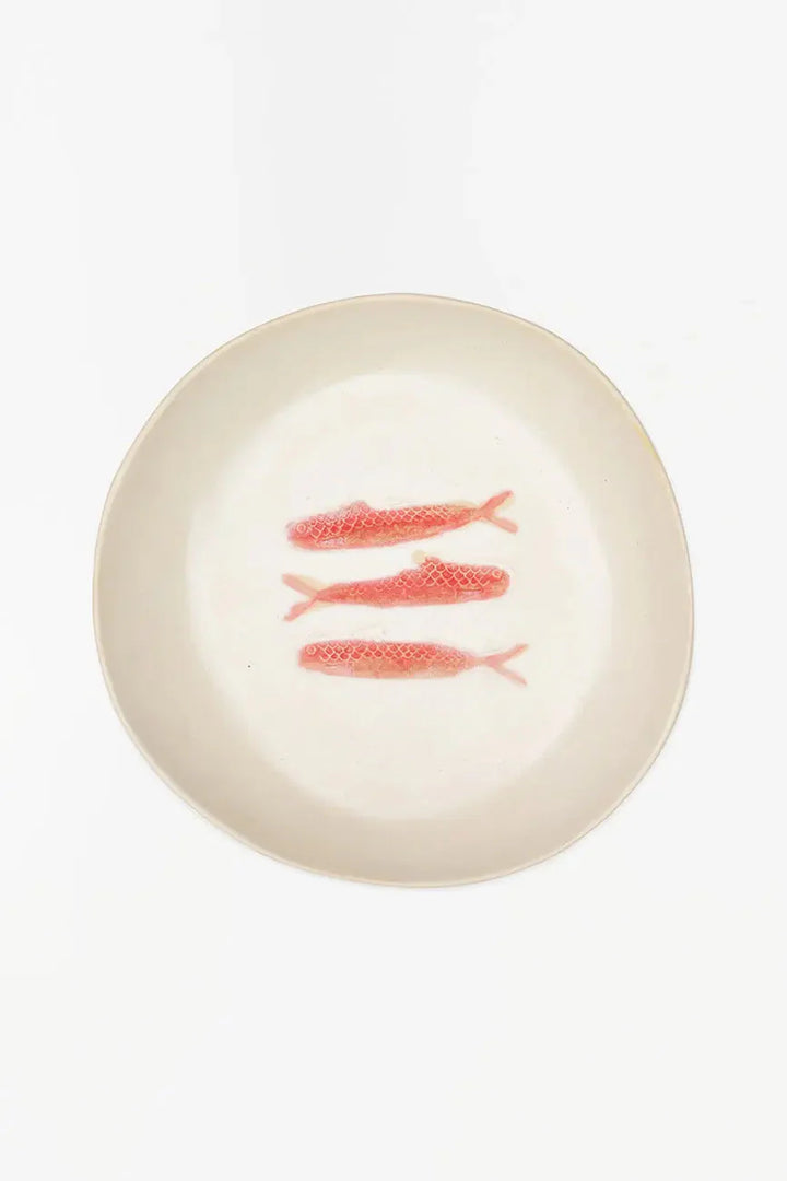 Keramik Low Bowl "Fisk" Ø22 cm