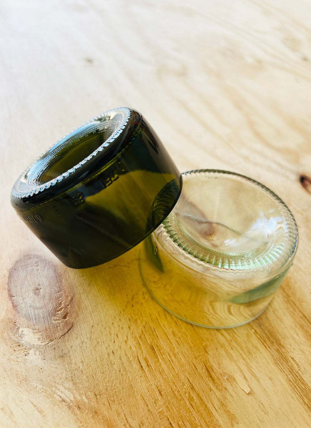 Eierbecher/Salzschale aus Weinflaschen - Upcycling