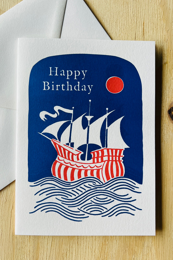 Greeting Card "Happy Birthday Ship"