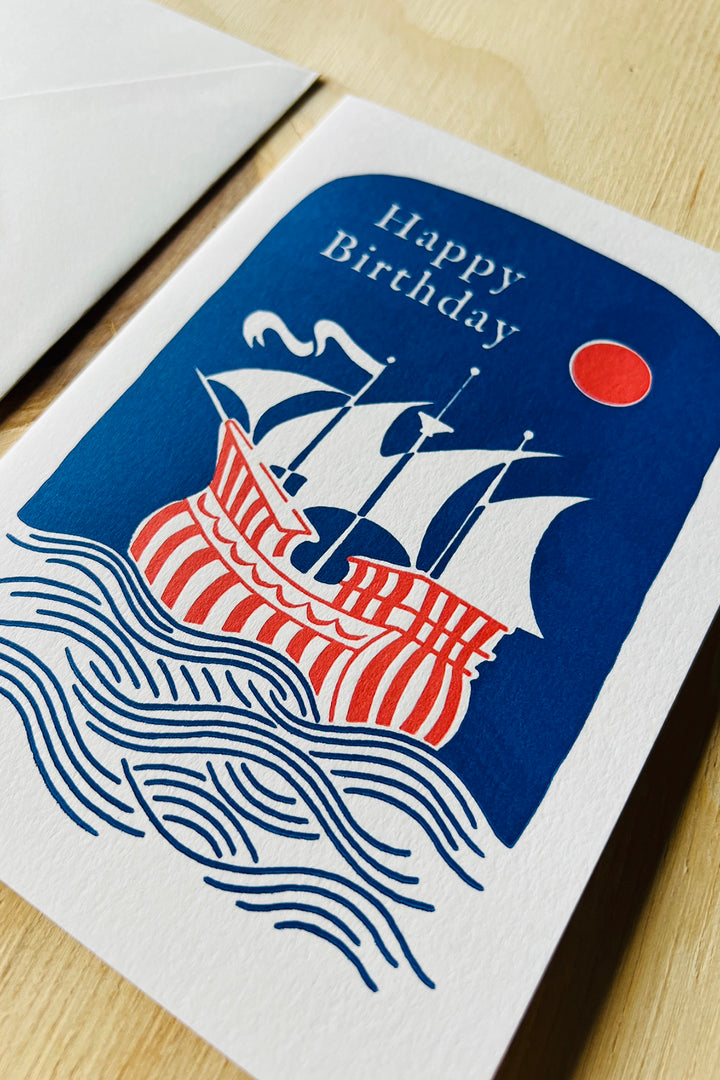 Greeting Card "Happy Birthday Ship"