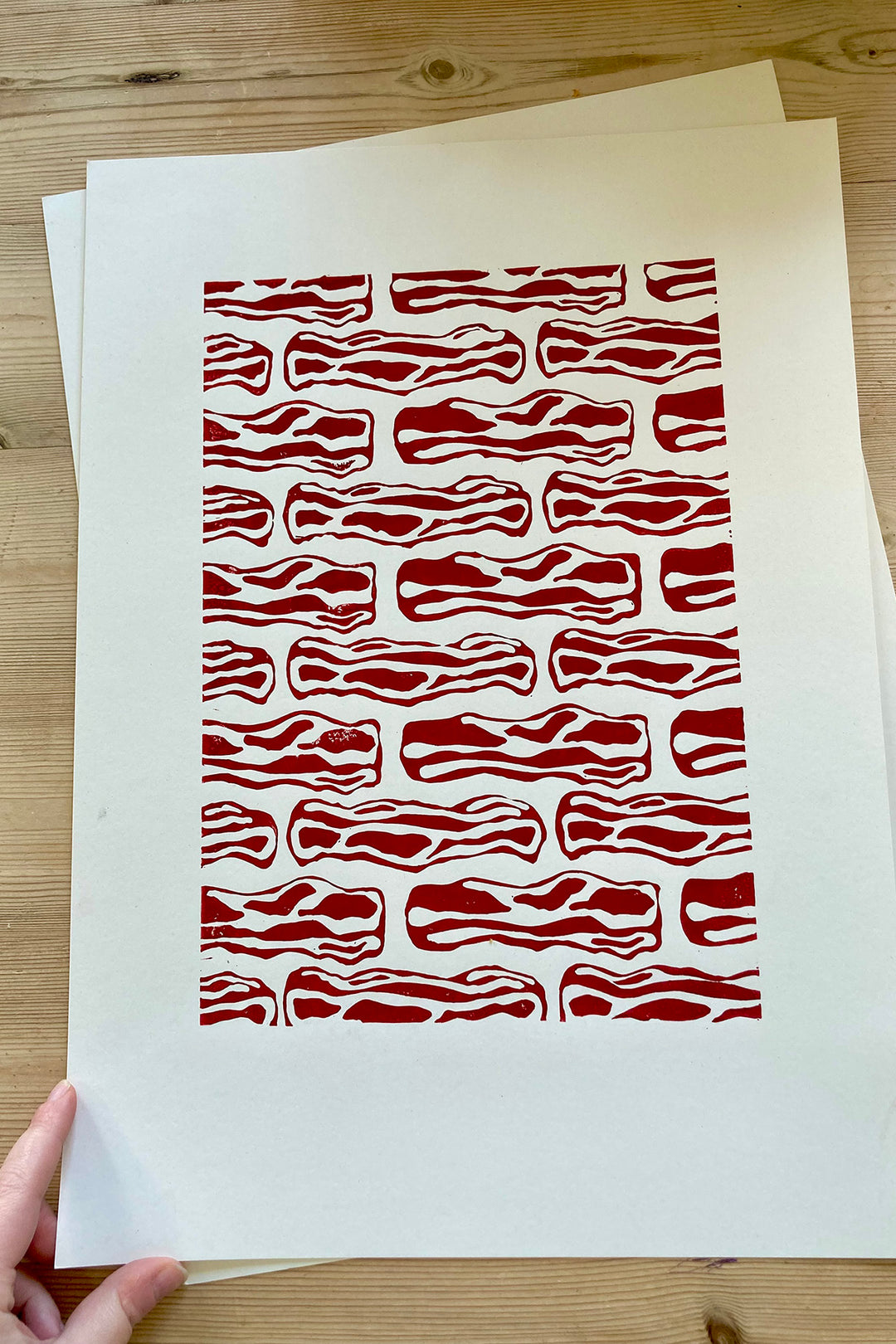 Bacon - Linocut print