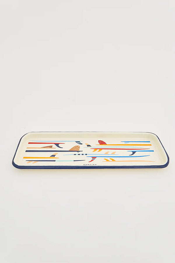 Enameled metal tray
