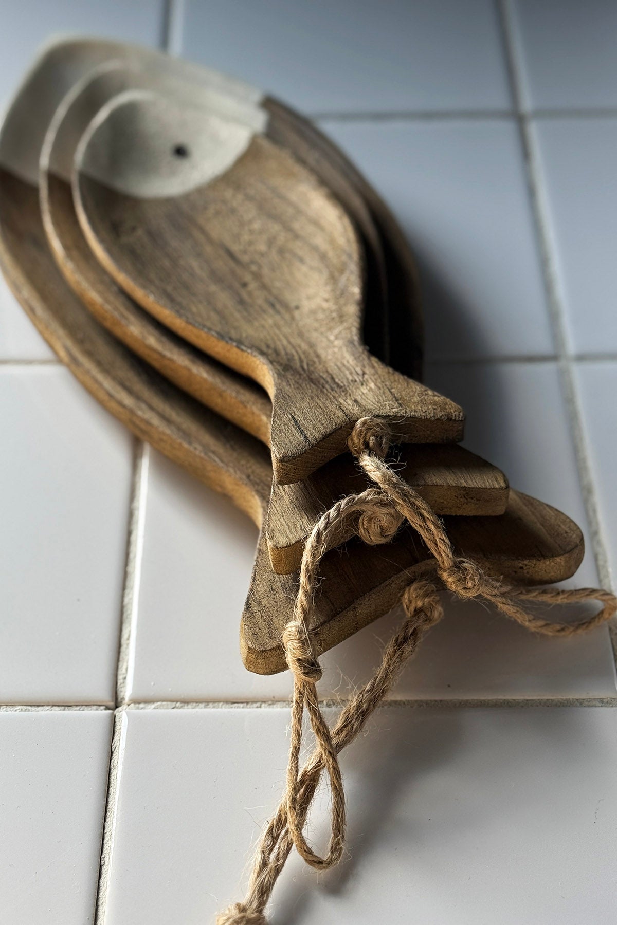 3 stk træbakker "Fisk"