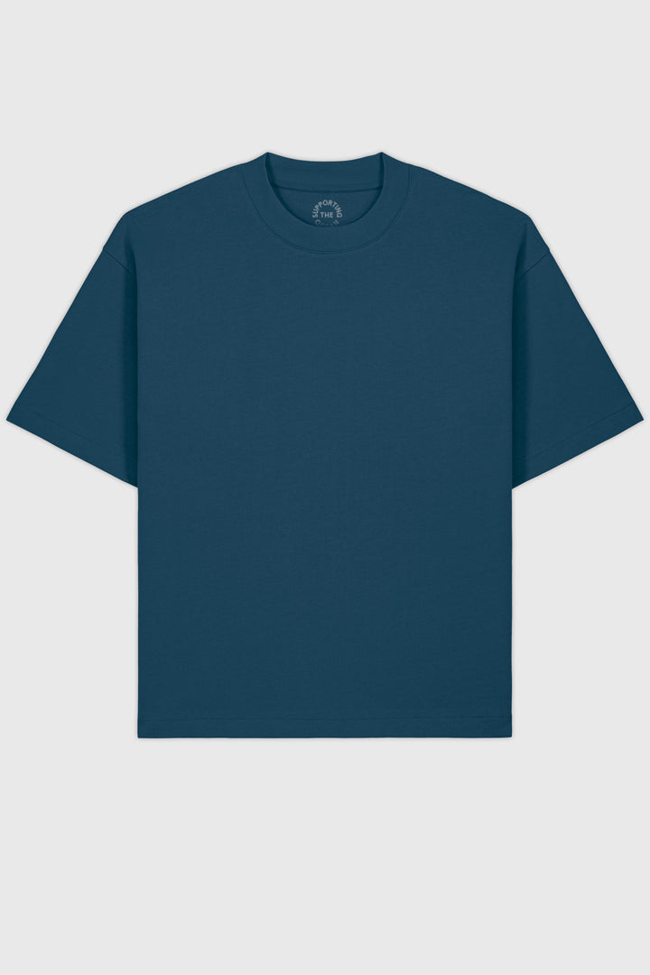 Heavy Weight Boxy Tee "Home" - Blue