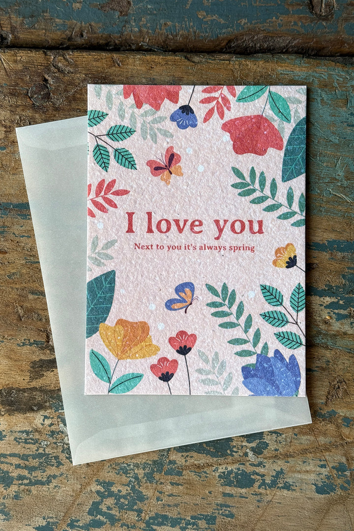 Plantbar Postkort "I love you"