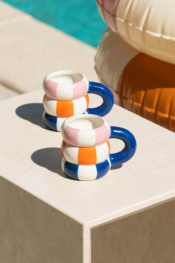 Keramikkrus "Baderinge" (2 stk) - Blue