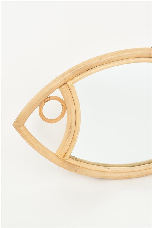 Retro Rattan Spejl "Fisk"