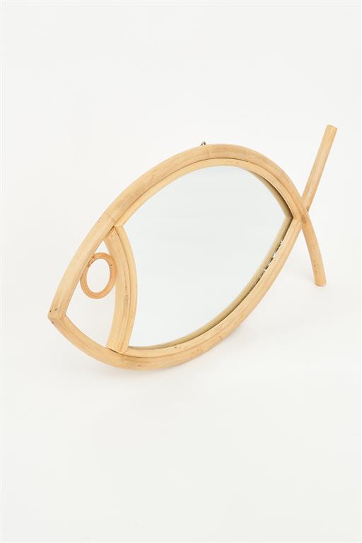 Retro Rattan Spejl "Fisk"