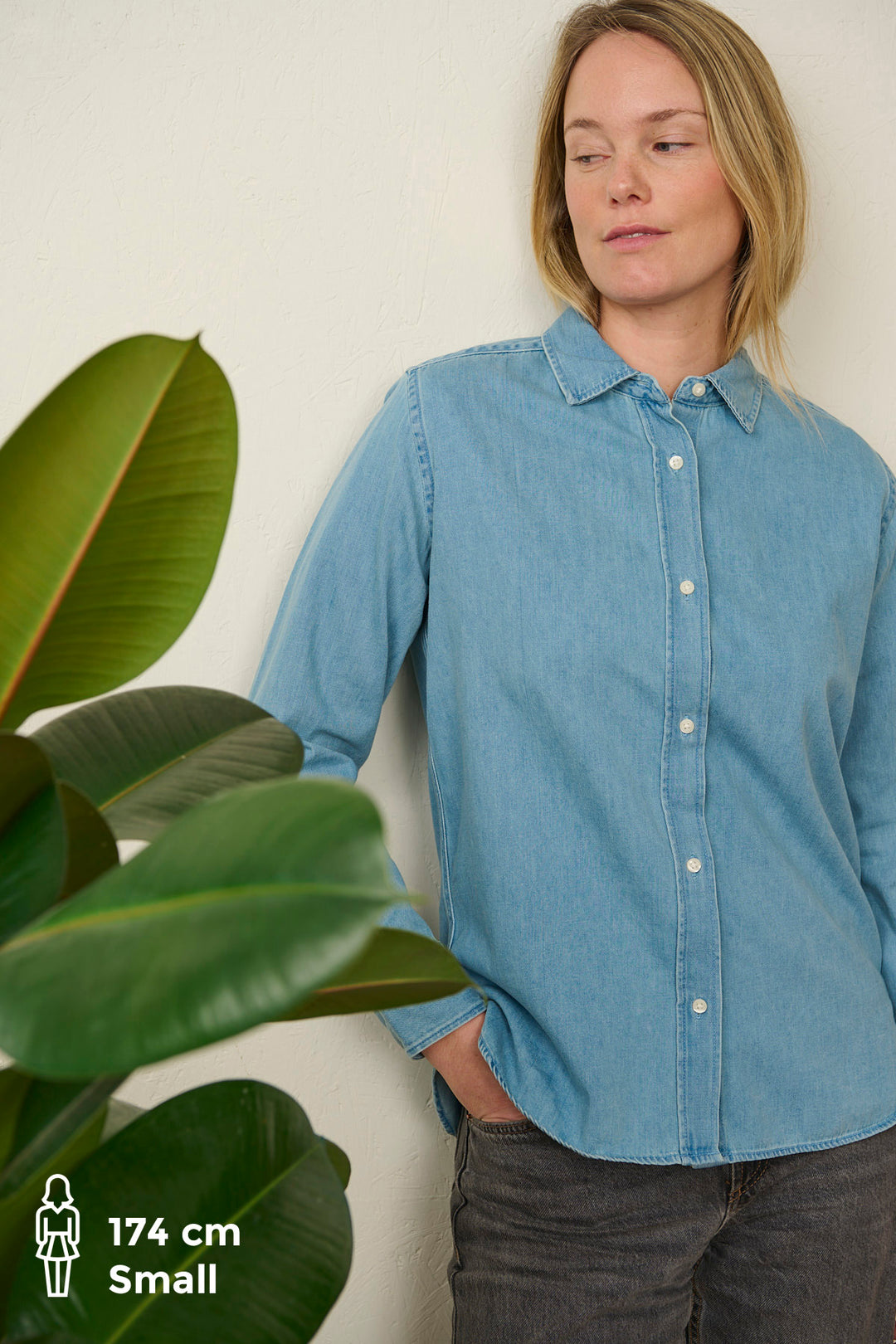 Organic Denim Shirt - Light Wash - Women