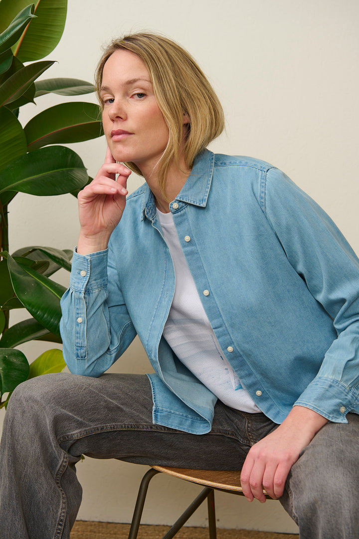 Organic Denim Shirt - Light Wash - Women