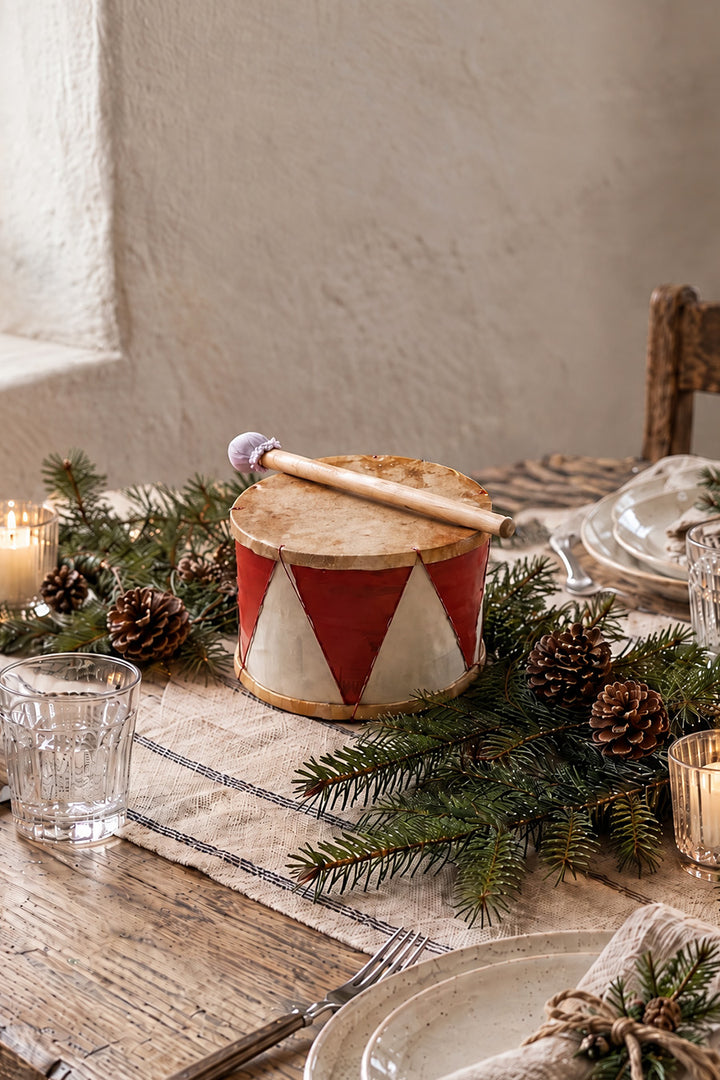 Håndlavet juletromme fra Bolivia - Ø16 cm