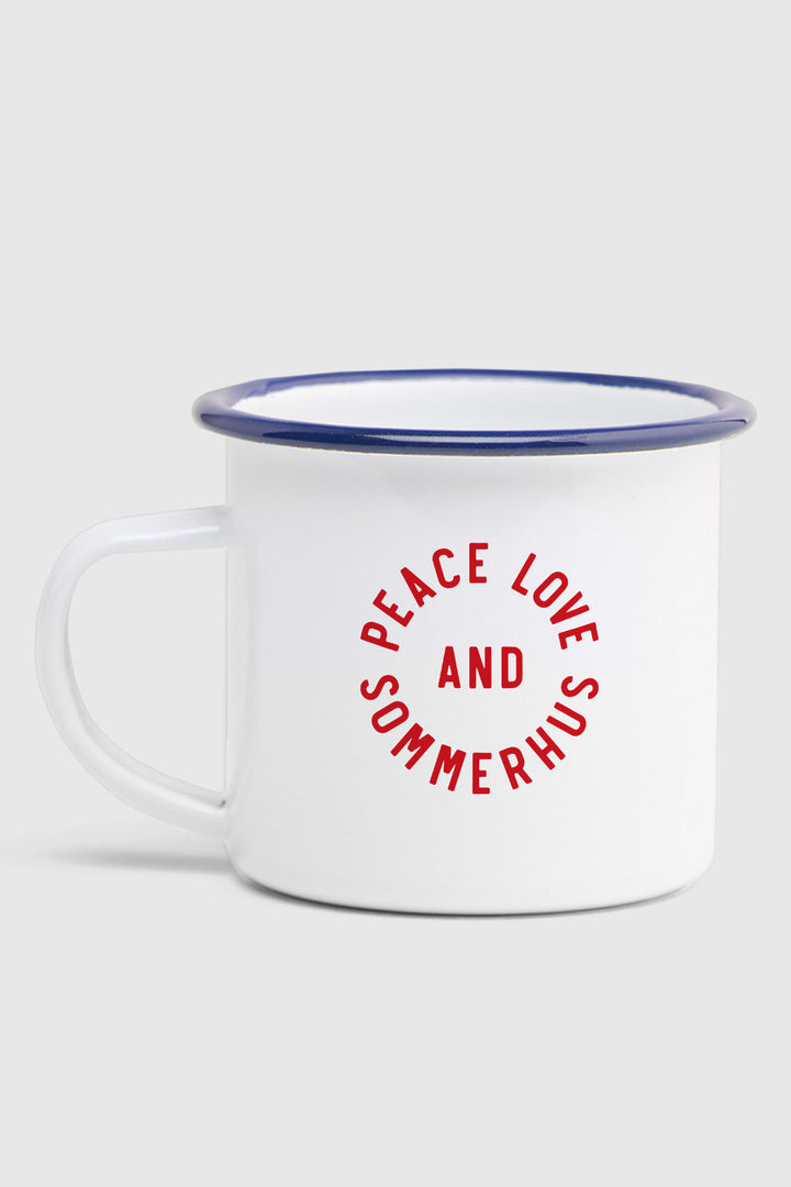 Emaljekrus "Peace, Love and Sommerhus"