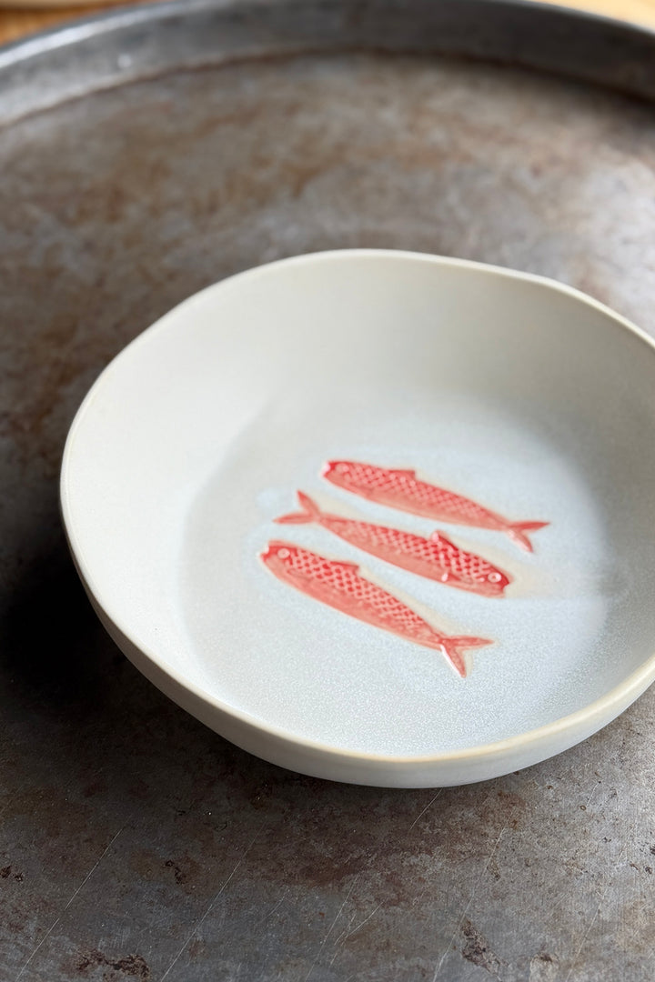 Keramik Low Bowl "Fisk" Ø22 cm