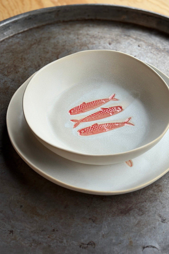 Keramik Low Bowl "Fisk" Ø22 cm