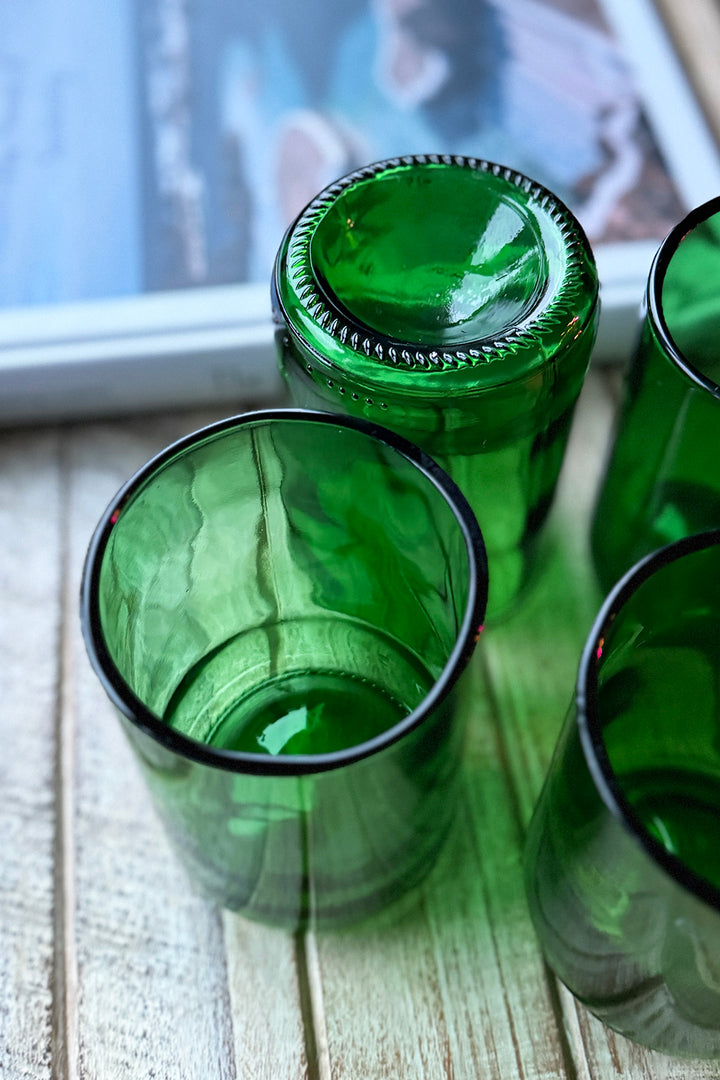 Weinflaschen-Trinkgläser -  Tall (Green 4-Pack)