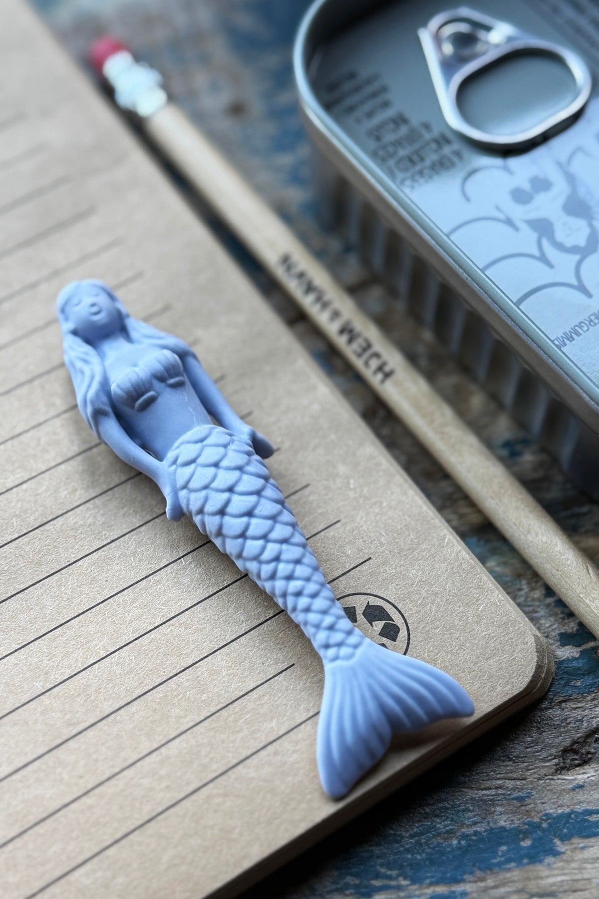 Havfrue viskelæder på dåse