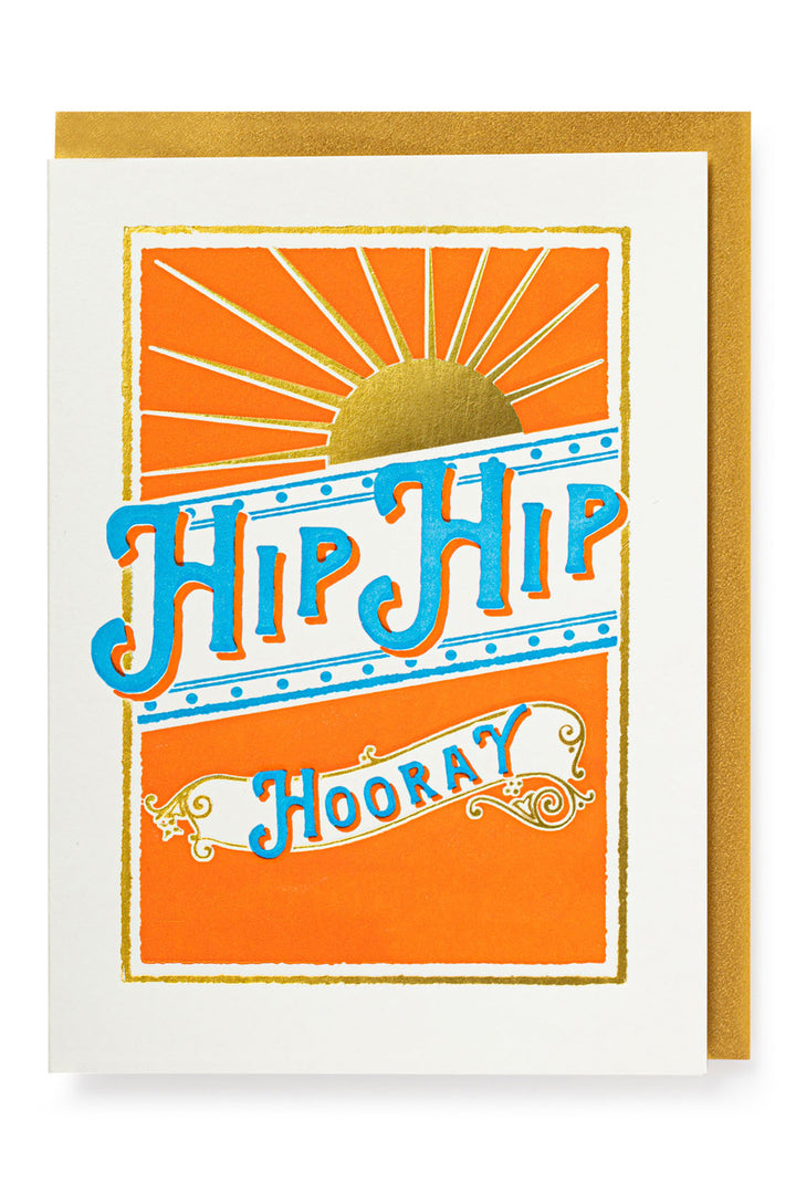Letterpress Card "Hip Hip Hooray"