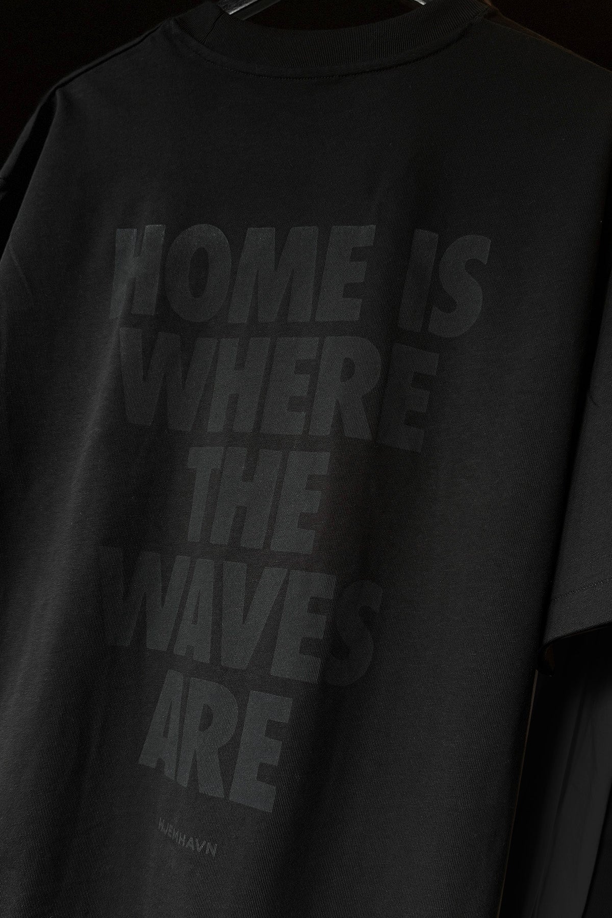 Heavy Weight Boxy Tee "Home" - Black