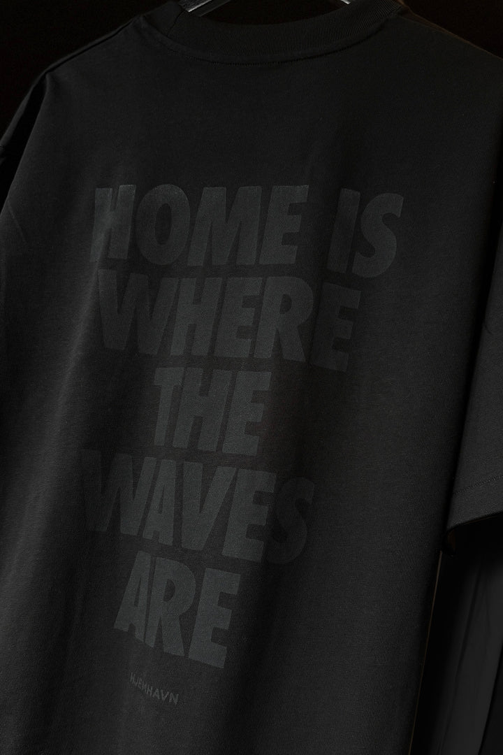 Heavy Weight Boxy Tee "Home" - Black