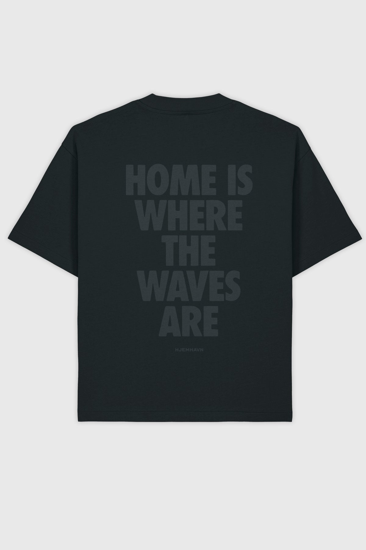Heavy Weight Boxy Tee "Home" - Black