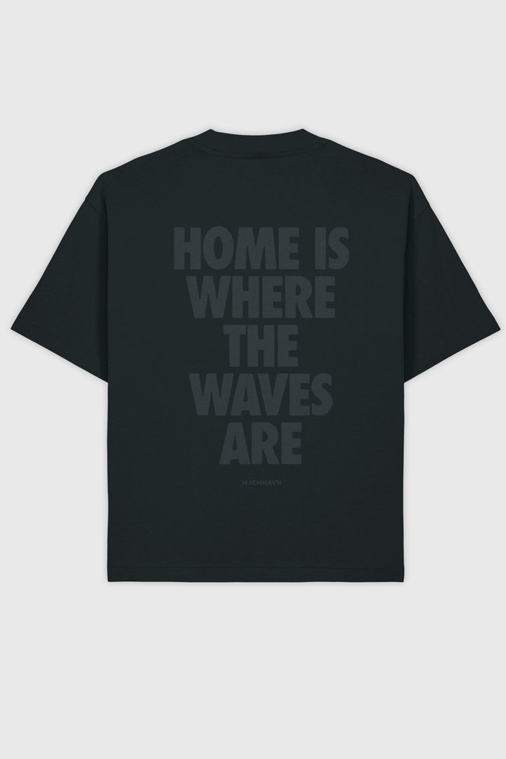 Heavy Weight Boxy Tee "Home" - Black
