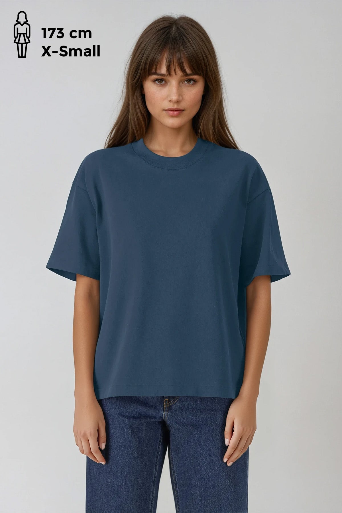 Heavy Weight Boxy Tee "Home" - Blue