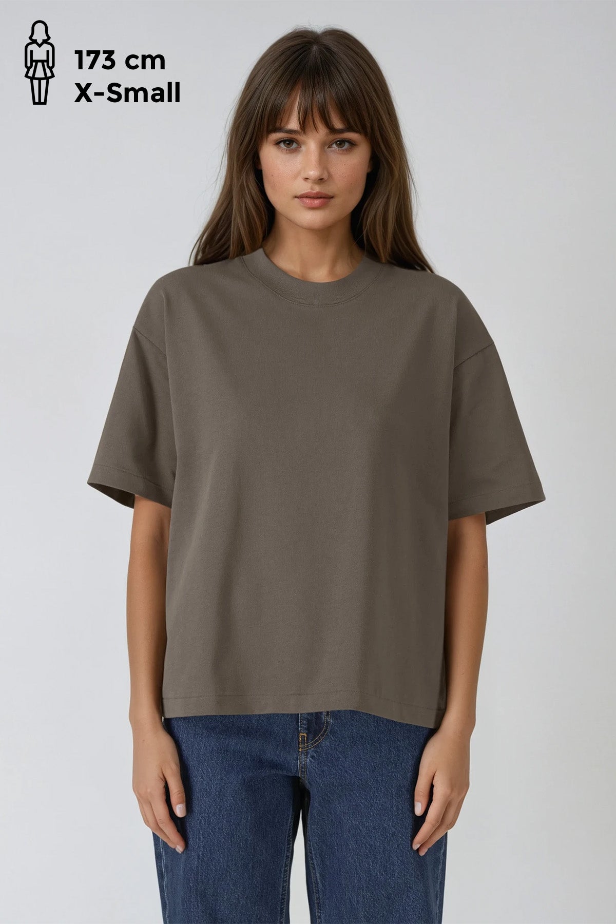 Heavy Weight Boxy Tee "Home" - Brown