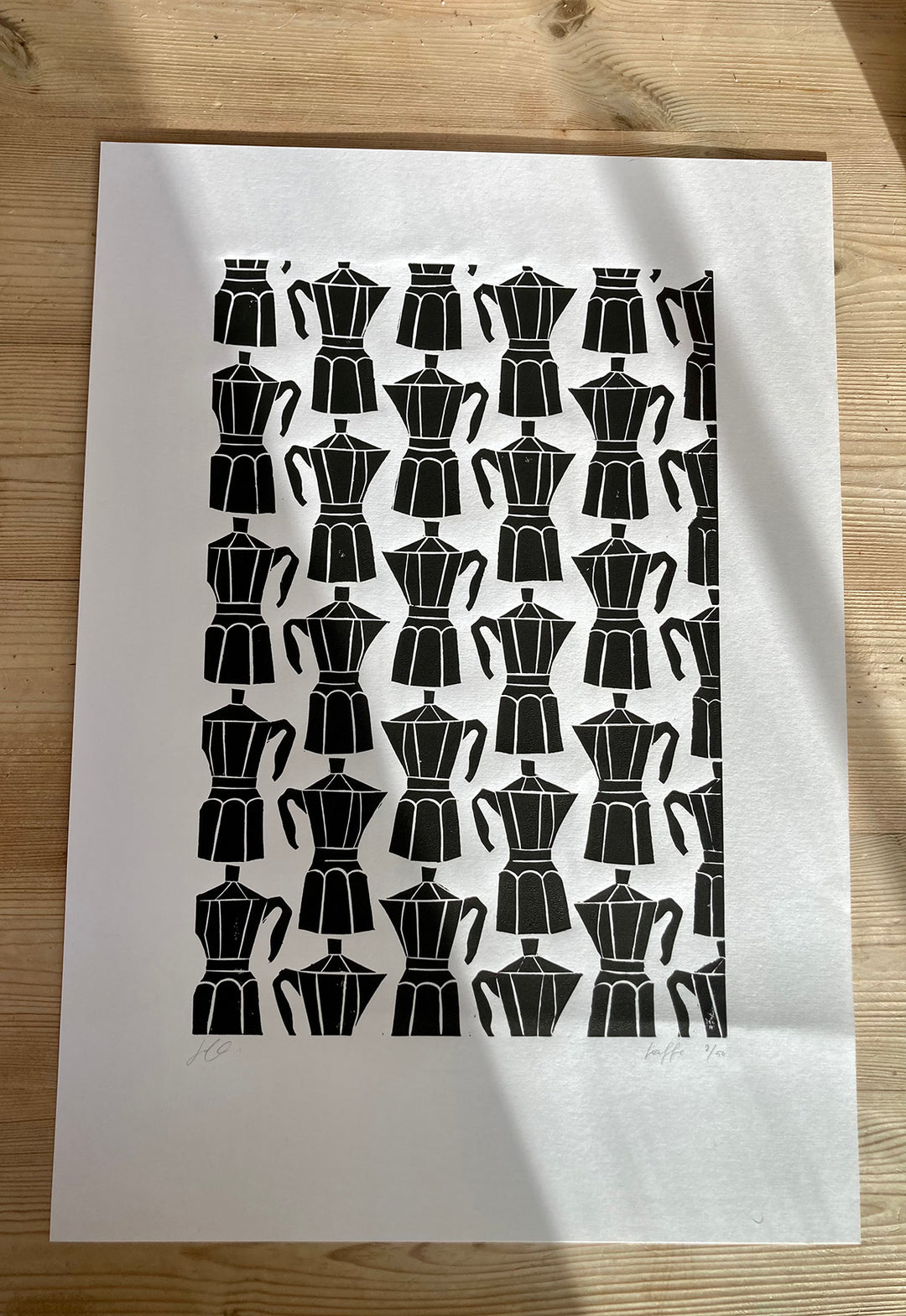 Kaffe - Linoleumstryk