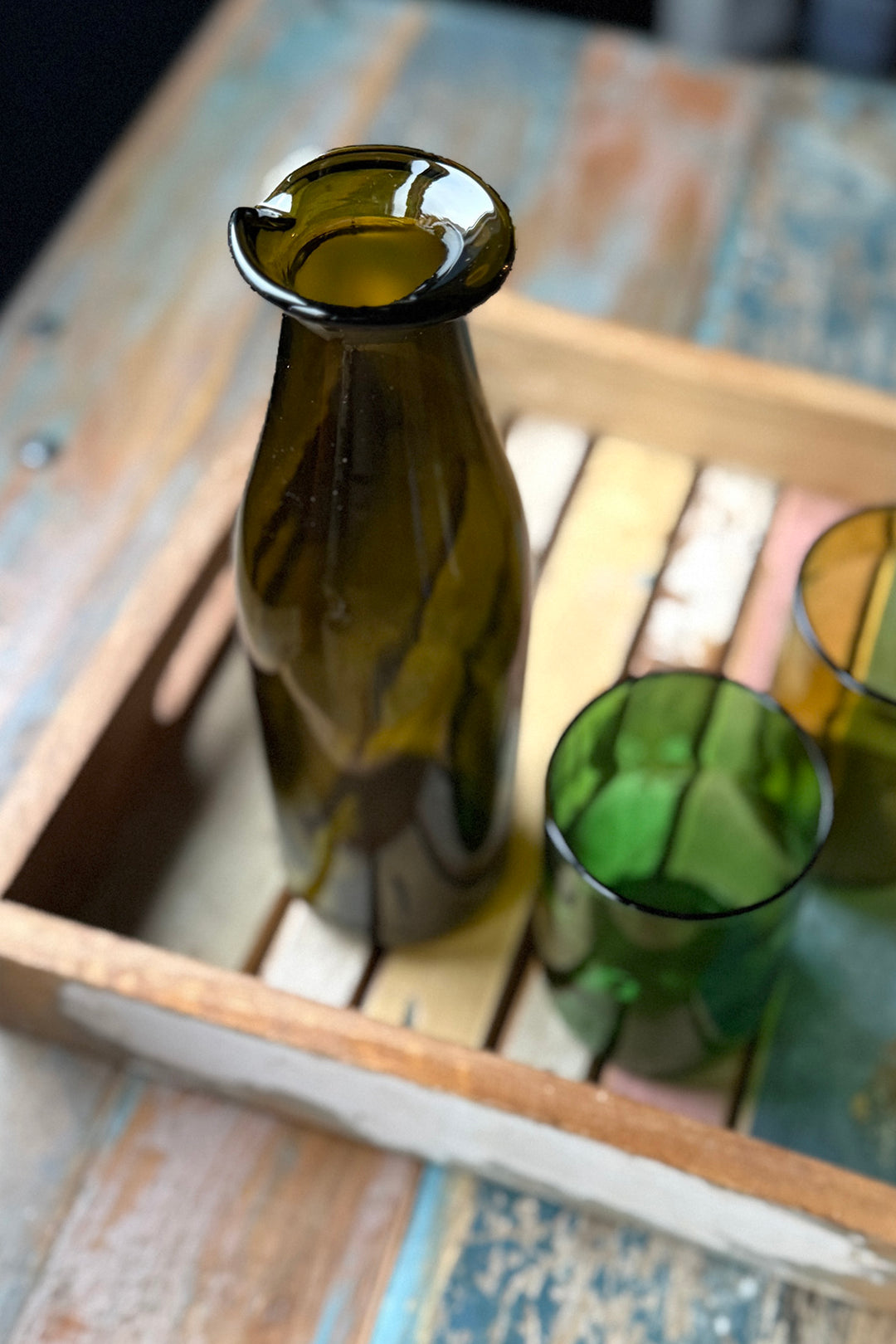 Carafe from wine bottles - Upcycling