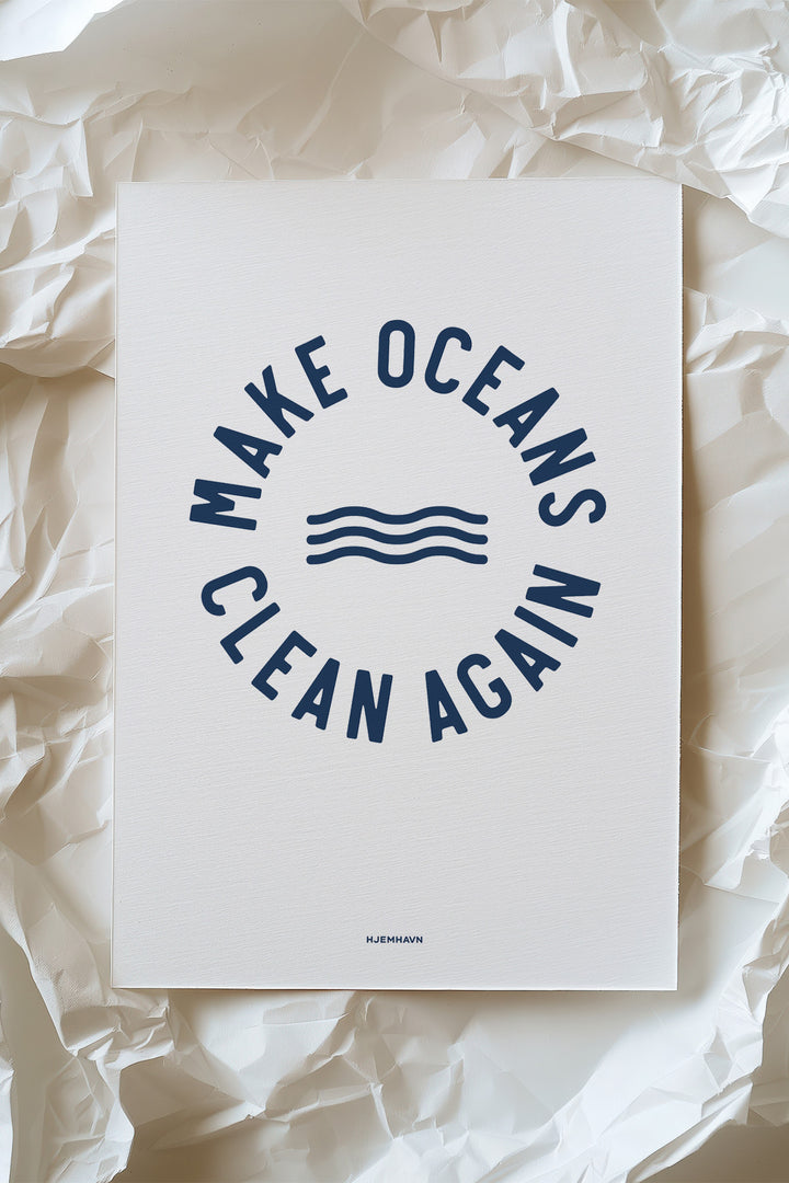 Miniposter/Card "Make Oceans Clean Again"