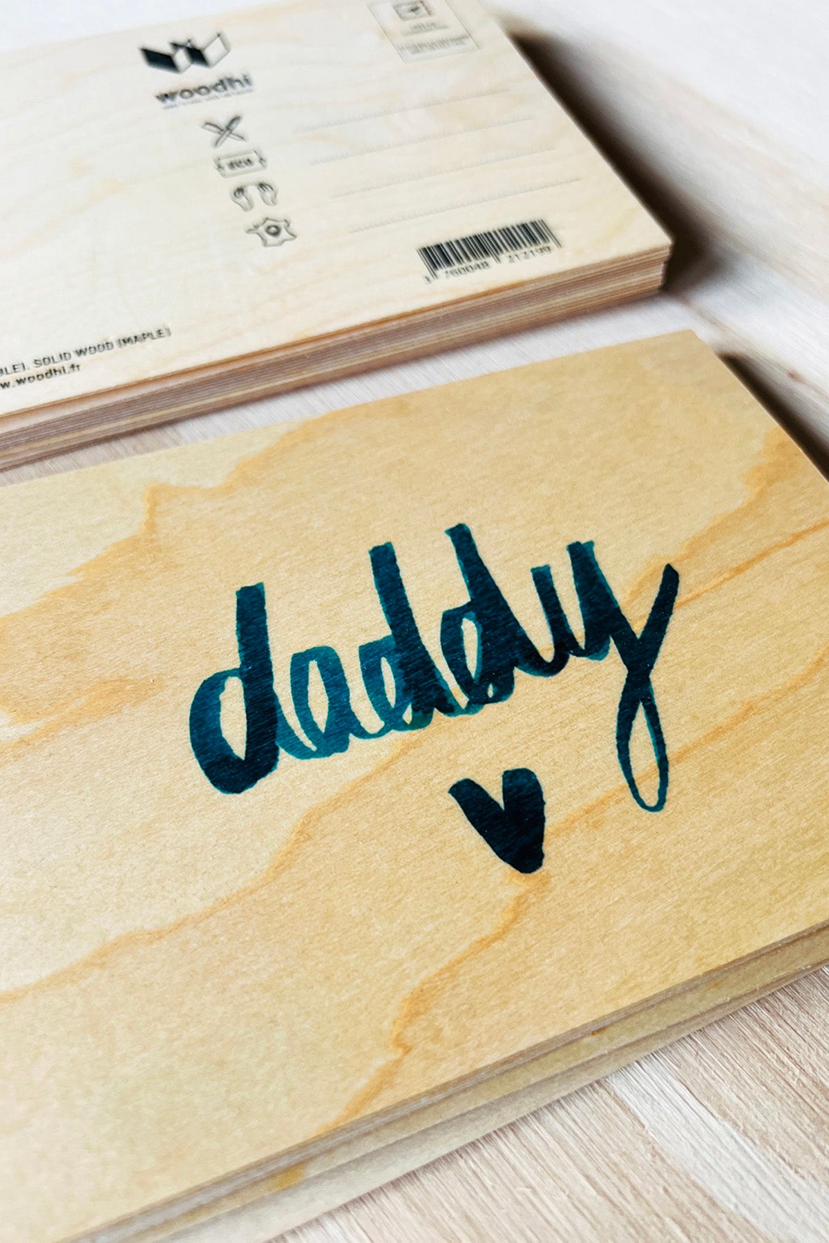 Postkort i træ "Daddy"