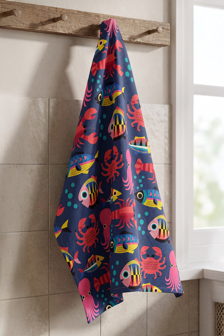 Viskestykke "Sealife - Blue"