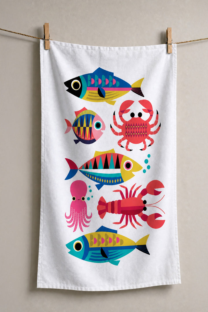 Viskestykke "Sealife - White"
