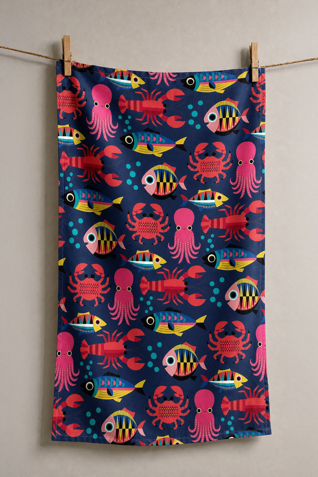 Viskestykke "Sealife - Blue"