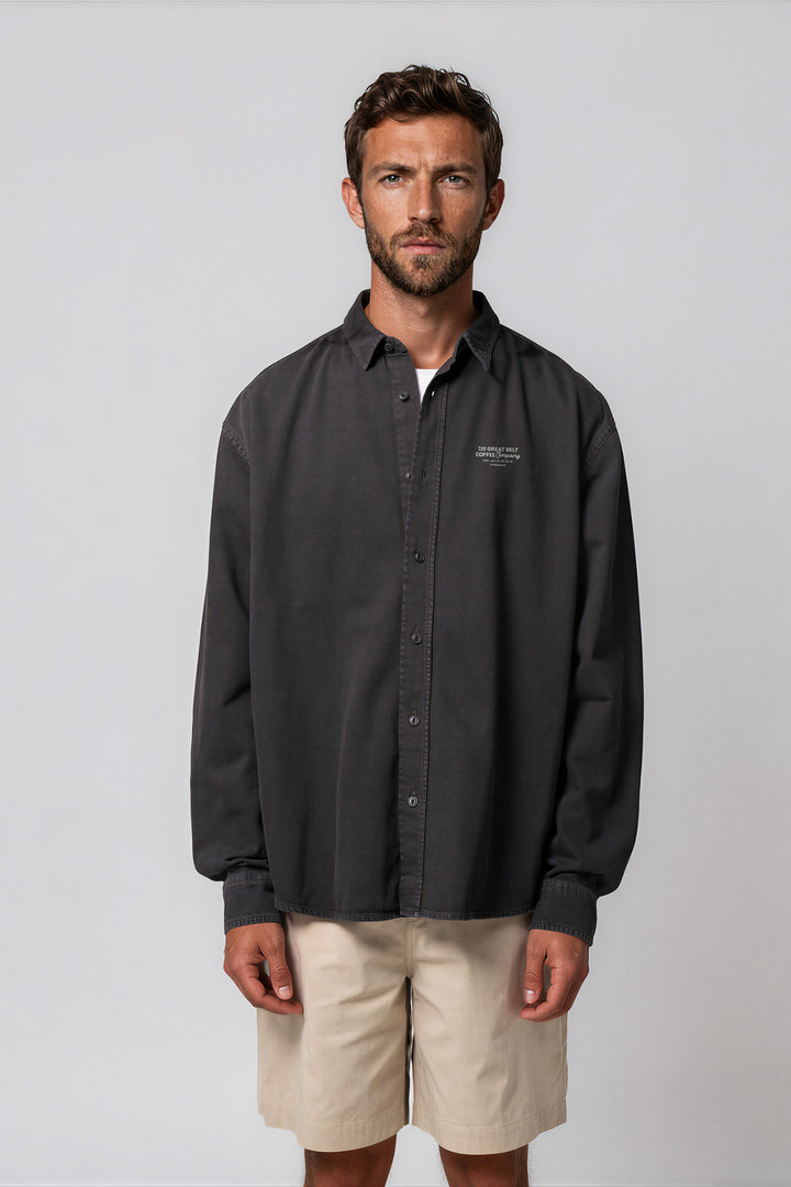 Cotton Twill Shirt "Færgekaffe"