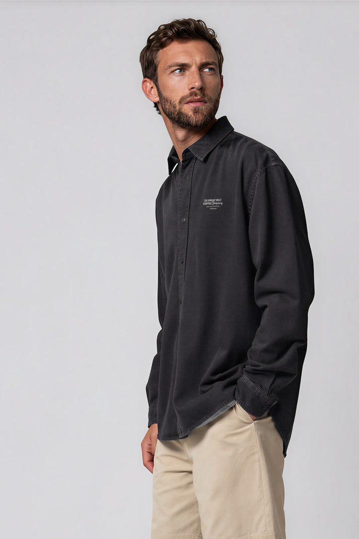Cotton Twill Shirt "Færgekaffe"