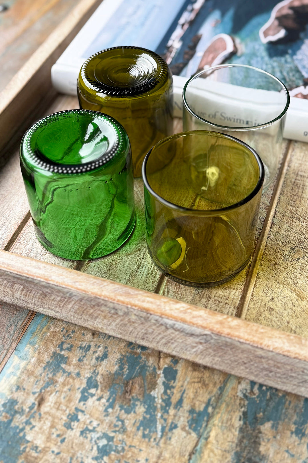 Trinkgläser aus Weinflaschen