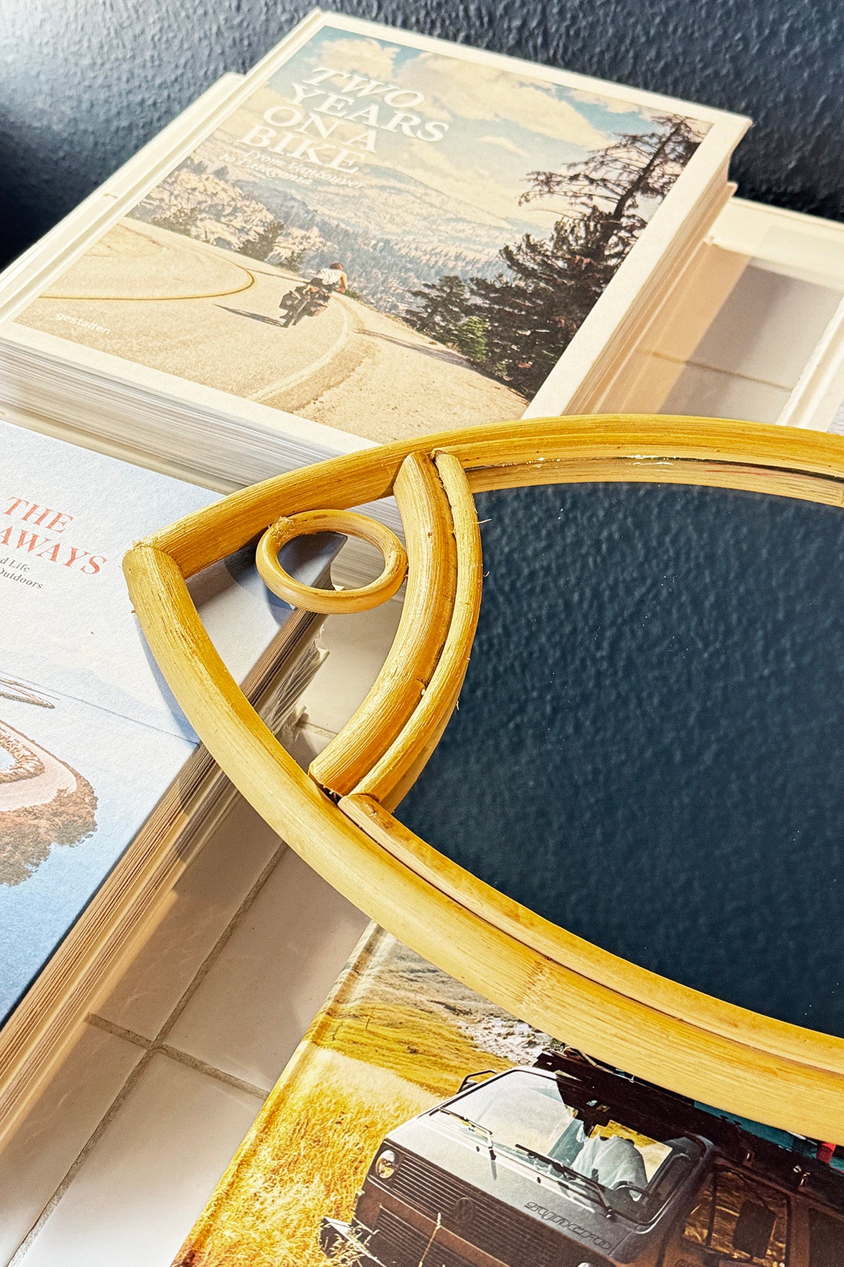 Retro Rattan Spejl "Fisk"