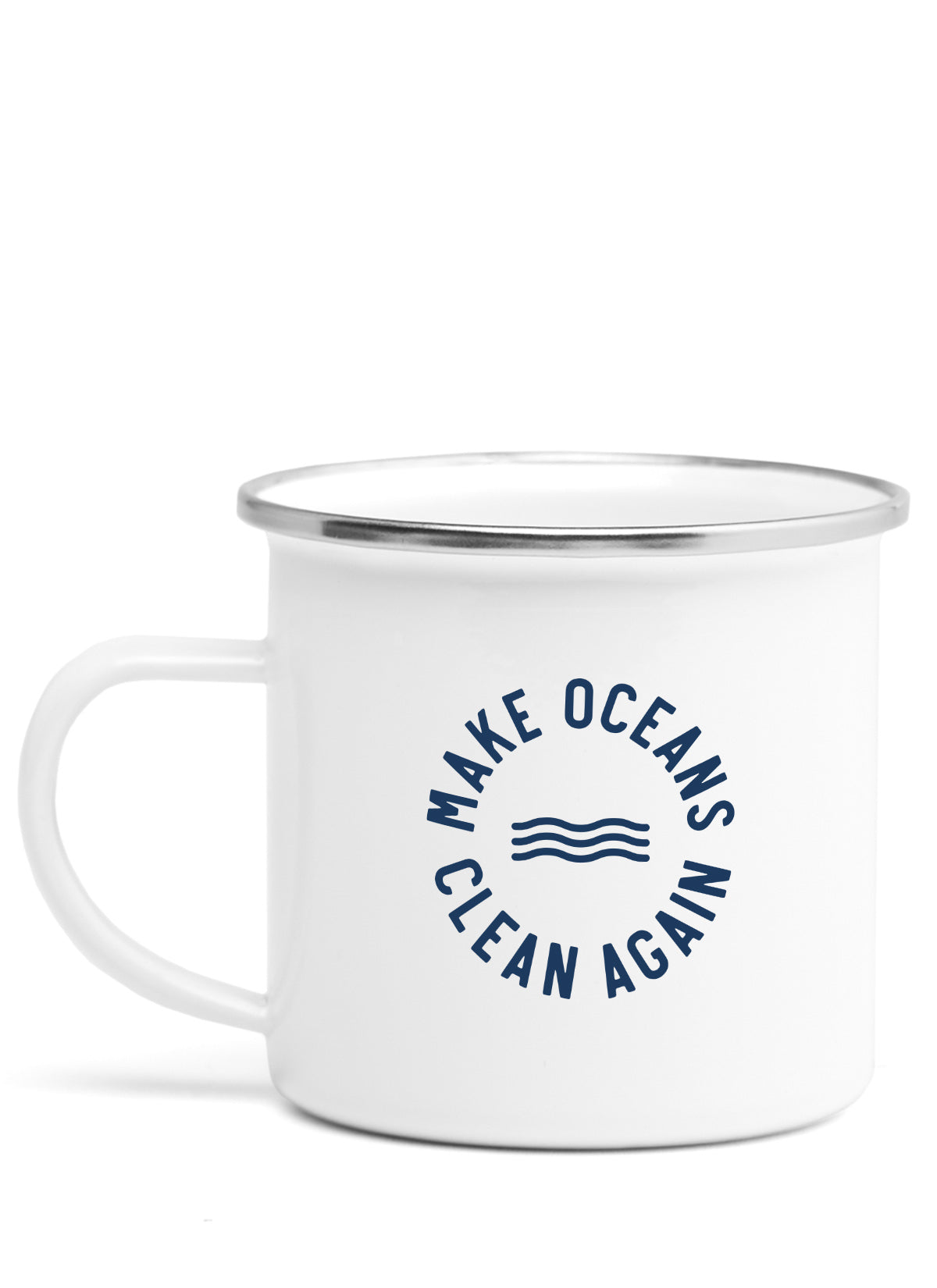 Emaille-becher "Make Oceans Clean Again"