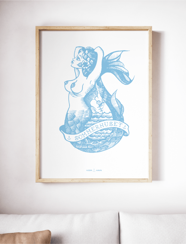 Design din egen havfrue-plakat - Hjemhavn Custom made 