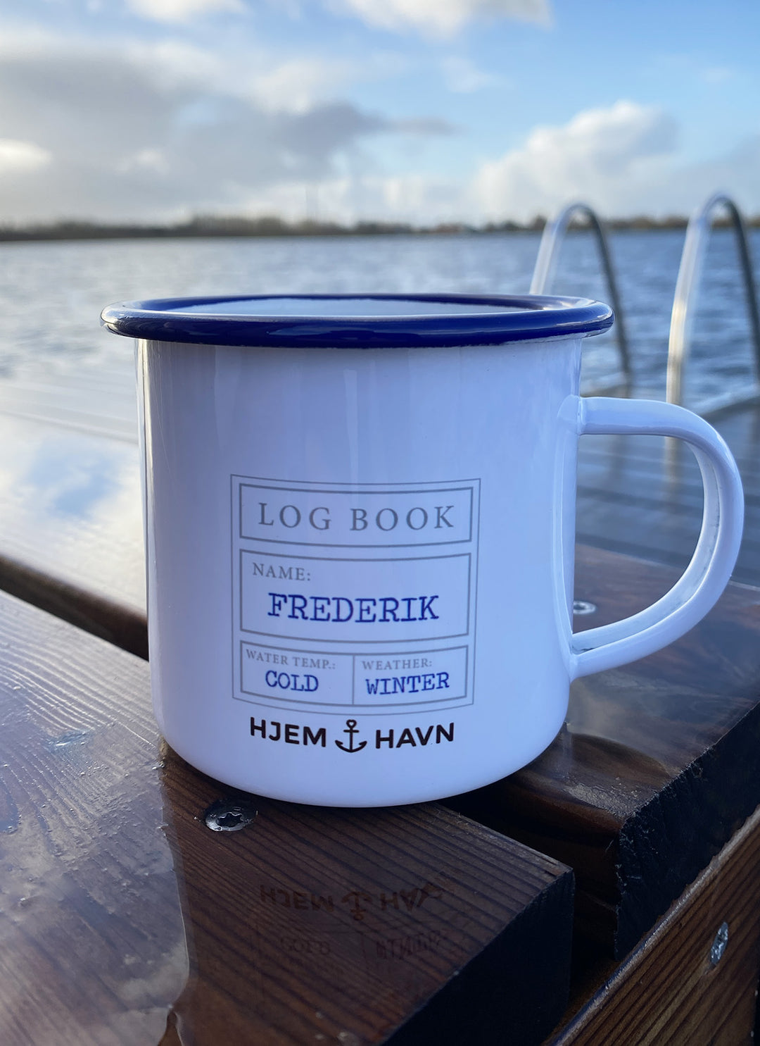 Emaljekrus "Vinterbader" inkl. navn
